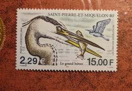 France Saint Pierre Et Miquelon SPM 2001 GRAND HERON OISEAUX BIRDS Neuf MNH - Blocks & Sheetlets