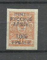 RUSSLAND RUSSIA 1920 Bürgerkrieg Wrangel Armee Lagerpost In Gallipoli * - Armada Wrangel