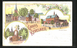 Lithographie Kevelaer, Klarissen-Kloster, Kroaten-Kreuz  - Kevelaer
