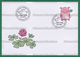 2019 SWITZERLAND / Swiss - GOOD LUCK PIG FDC MNH ** - Unusual Odd Shape Flocked Paper Stamp - Lunar New Year - As Scan - FDC