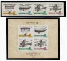 HUNGARY 1967 International Airmail Stamps Exhibition AEROFILA `67 - IMPERF. STRIP + MINISHEET MNH (NP#141-P33) - Nuevos