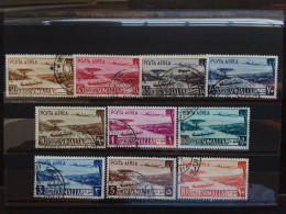 SOMALIA AFIS 1950 - Posta Aerea - Nn. 1/11 Timbrati (manca N. 7) - Valore Sassone 375 Euro + Spese Postali - Somalia (AFIS)