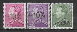 724B/F**  Leopold III Col Ouvert Surchargé -10% - Série Complète - MNH** - LOOK!!!! - 1946 -10%