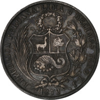 Pérou, Sol, 1872, Lima, Argent, TTB, KM:196.3 - Perú