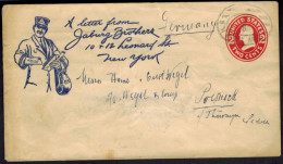 USA Schön Illustr. Privat Ganzsache 2c Abb. Postbote New York Pößneck Thüringen - Lettres & Documents