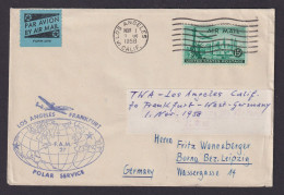 Flugpost Brief Air Mail Motiv Weltkugel Globus USA Polar Service Los Angeles - Lettres & Documents