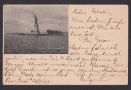 USA Bild Privatganzsache 2c Liberty Statue Destination New York Basel Schweiz - Lettres & Documents