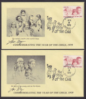 USA Jahr Des Kindes Zwei Briefe Mit Motiv Kinder 8.4.1979 - Lettres & Documents