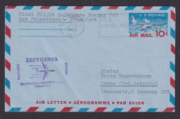 Flugpost Brief Air Mail USA Ganzsache Aerogramm Erstflug Lufthansa Boeing 707 - Lettres & Documents