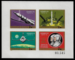 HUNGARY 1970 Soyuz 9 - IMPERF. MINISHEET MNH (NP#141-P40) - Nuevos