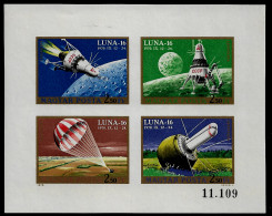 HUNGARY 1971 Airmail - Luna 16 - IMPERF. MINISHEET MNH (NP#141-P41) - Nuevos