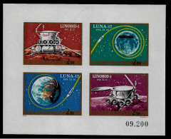 HUNGARY 1971 Airmail - Luna 17 - IMPERF. MINISHEET MNH (NP#141-P41) - Nuevos