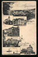 AK Heiden, Hotel Krone, Kurhalle, Schulhaus  - Heiden