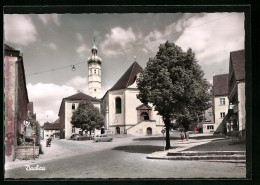 AK Dachau, Strassenpartie Mit Kirche  - Dachau