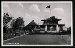 AK Lübeck-Travemünde, Gasthof Gneversdorfer Mühle, -Fahne  - Luebeck-Travemuende