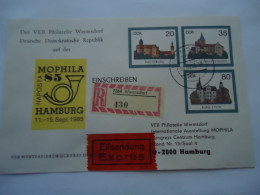 DDR  GERMANY  REGISTERED COVER  EXPRES   MOPHILA 85    WERMSDORF   VIGNETTES - Altri & Non Classificati