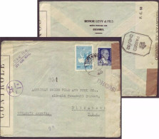 Judaica Censor PASSED DHC/32 /351 Cover Turkey To United States - BEHOR LEVY - Judaisme