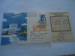 DDR  GERMANY  REGISTERED  POSTAL  CARDS 1988  WITH POSTAL RECEIPT - Autres & Non Classés