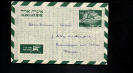 ISRAEL AEROGRAMME POUR LA FRANCE 1953 - Cartas & Documentos