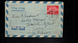 ISRAEL AEROGRAMME POUR LA FRANCE 1952 - Cartas & Documentos