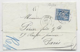 FRANCE SAGE 15C N°90 PERFORE V.D. LETTRE COVER VERLEY DECROIX LILLE 2 JANV 1880 - Storia Postale