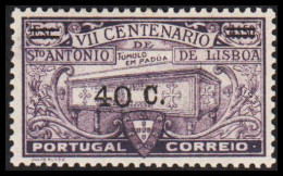 1933. PORTUGAL Antonius Von Padua, ESC 4$ 50 With Surcharge 40 C.  (Michel 576) - JF547571 - Unused Stamps