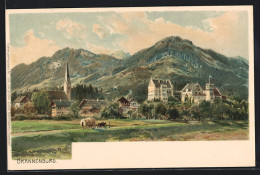 Künstler-AK Edward Theodore Compton: Brannenburg, Ortsansicht Gegen Das Gebirge  - Compton, E.T.