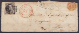 LSC (sans Texte) Affr. N°6 P66 Càd JODOIGNE /22 AOUT 1854 Pour LOUVAIN - Boîte "AM" (état Moyen Voir Scans) - 1851-1857 Medaillons (6/8)