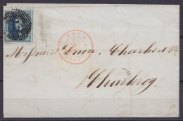 L. Affr. N°3 P83 Càd MONS /23 MAI 1851 Pour CHARLEROY (au Dos: Càd Arrivée CHARLEROI) - 1849-1850 Medallones (3/5)