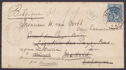 L. Affr. 12 1/2c Càd ROTTERDAM /23 DEC 1901 Pour Consul Des Pays-Bas à MADRID Réexpédiée à SCHAERBEEK - Cachet "Gezantsc - Cartas & Documentos