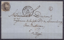 L. Affr. N°6 P156 Càd CHENEE /26 FEV 1858 Pour LIEGE - Boîte "C" (au Dos: Càd Arrivée LIEGE Et Cachet Facteur) - 1851-1857 Medaglioni (6/8)