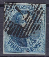 Belgique - N°7 - 20c Bleu Médaillon Bien Margé P7 ATH - 1851-1857 Medaillons (6/8)
