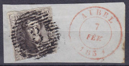 Belgique - N°3 - 10c Brun Médaillon Sur Frag. P8 Càd AUBEL /7 FEV 1851 - 1849-1850 Medallones (3/5)