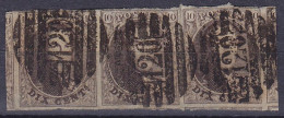 Belgique - N°6 - 10c Brun Médaillon En Bande De 3 - P120 TOURNAI - 1851-1857 Medaillons (6/8)