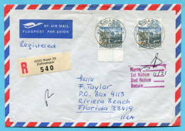Brief Von Basel Nach Florida 1989 - 2 X SBK 686 (Mi Nr. 1242) Mit Vollstempel - Brieven En Documenten