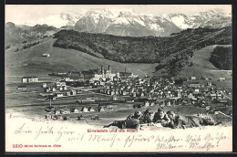 AK Einsiedeln, Teilansicht Mit Kloster Und Den Alpen  - Einsiedeln