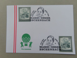 Österreich Pro Juventute - Mit Sonderstempel 12. 3. 1991 Wien, Maria Von Ebner Eschenbach (Nr.2080) - Other & Unclassified