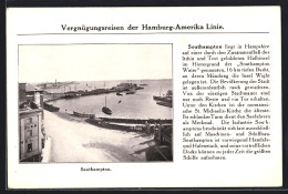 Pc Southampton, Blick Auf Den Hafen, Reklame Der Hamburg-Amerika Linie  - Southampton