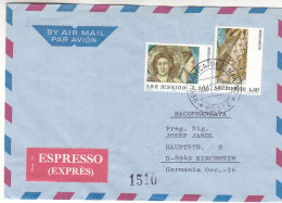 Saint Marin - Lettre Exprès De 1975 - Oblit Republica Di S. Marino - Exp Vers Kirchheim - Cachet De Mindelheim - - Storia Postale