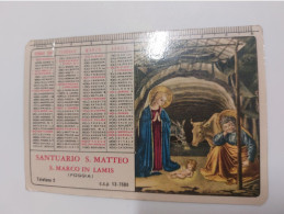 1964 Santuario San Matteo San Marco In Lamis Foggia Sacra Famiglia Natale Noel Calendario Tascabile Religioso - Klein Formaat: 1961-70