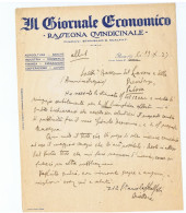 STANISLAO G. SCALFATI - DIRETTORE GIORNALE ECONOMICO - LETTERA - AUTOGRAFO / AUTOGRAPH - 1923  (A48) - Singers & Musicians