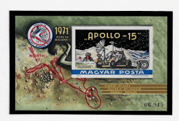 HUNGARY 1972 Airmail - Apollo 15 - IMPERF. MINISHEET MNH (NP#141-P44) - Nuevos