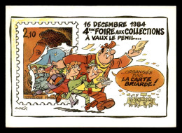 ASSOCIATION DE LA CARTE POSTALE BRIARDE - 4E FOIRE AUX COLLECTIONS A VAUX-LE-PENIL DEC 1984 - DESSIN DE JEAN CHAKIR  - Collector Fairs & Bourses