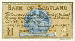 Scotland Bank Of Scotland P-100 1 Pound 1956 XF/AU - 1 Pond