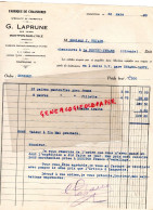 24 -MONTPON SUR L' ISLE - FABRIQUE CHAUSSURES- G. LAPRUNE- RUE THIERS- 1933-A M. TEJADO LE PONTET EYRANS 33 - Textile & Clothing