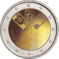Estland  2018     2 Euro Commemo   Baltische Staten      UNC Uit De Rol  UNC Du Rouleaux  !! - Estonia