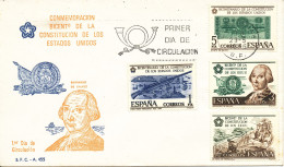 Spain FDC Barcelona 29-5-1976 Complete Set Of 4 USA Bicentennial  With Cachet - FDC
