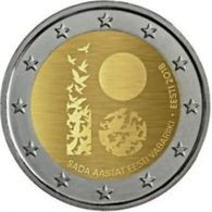 Estland  2018     2 Euro Commemo   100 Jaar Republiek      UNC Uit De Rol  UNC Du Rouleaux  !! - Estonia