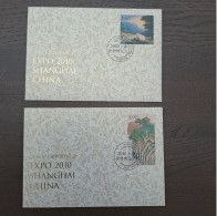 Liechtenstein 2010 IMPERVED EXPO Stamps (Michel 1553/54 B) Used On FDC - Used Stamps