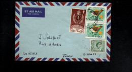 AUSTRALIE AFFRANCHISSEMENT COMPOSE SUR LETTRE POUR LA FRANCE 1961 - Lettres & Documents